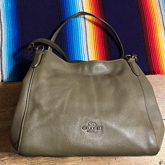 Coach Edie Leather Army Green Shoulder BAG - Picture 2 of 10